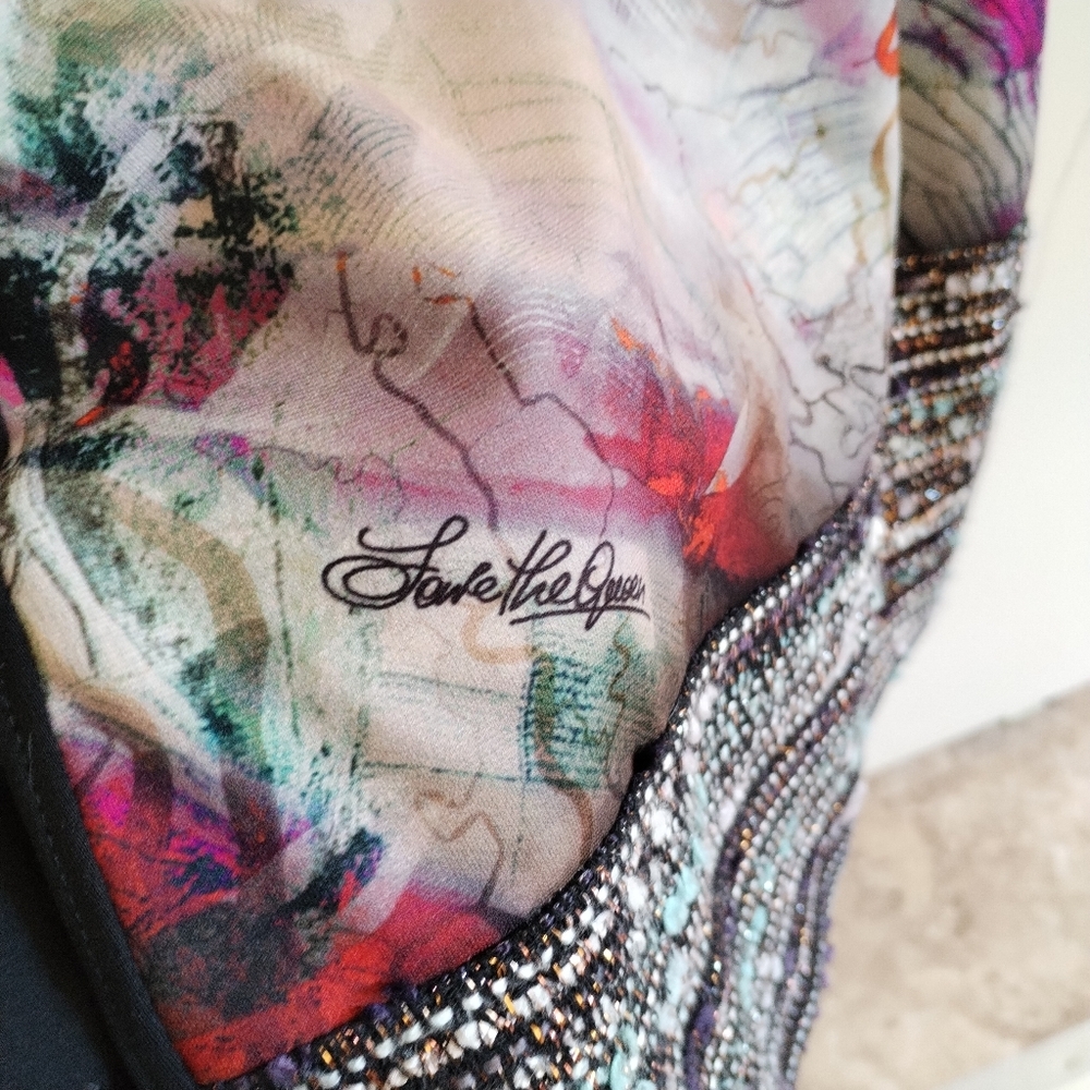Save the Queen Abstract Multicolor Long Sleeve Dress - Picture 3 of 12